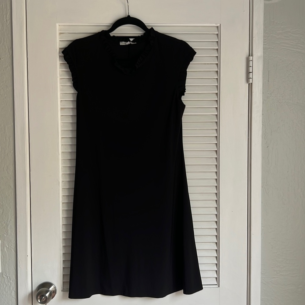 Black mini ruffled sleeves and neck